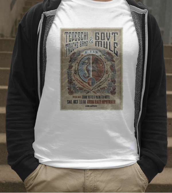 Tedeschi Trucks Band & Gov’t Mule Live In 25 Macon Georgia October 11 Atrium Health Amphitheater Special Guest Jiane Betts & Palmetto Motel T-Shirt