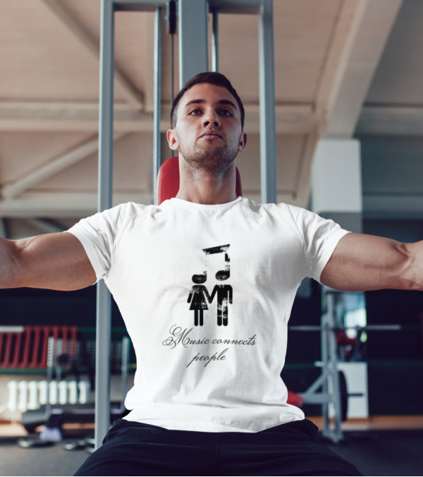 Slechthart Music Connects People Robot And Teddy Bear Illustration T-Shirt