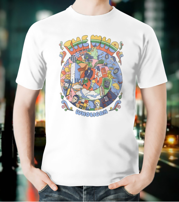 The Who Wholigan Retro Pop Art Psychedelic Collage T-Shirt