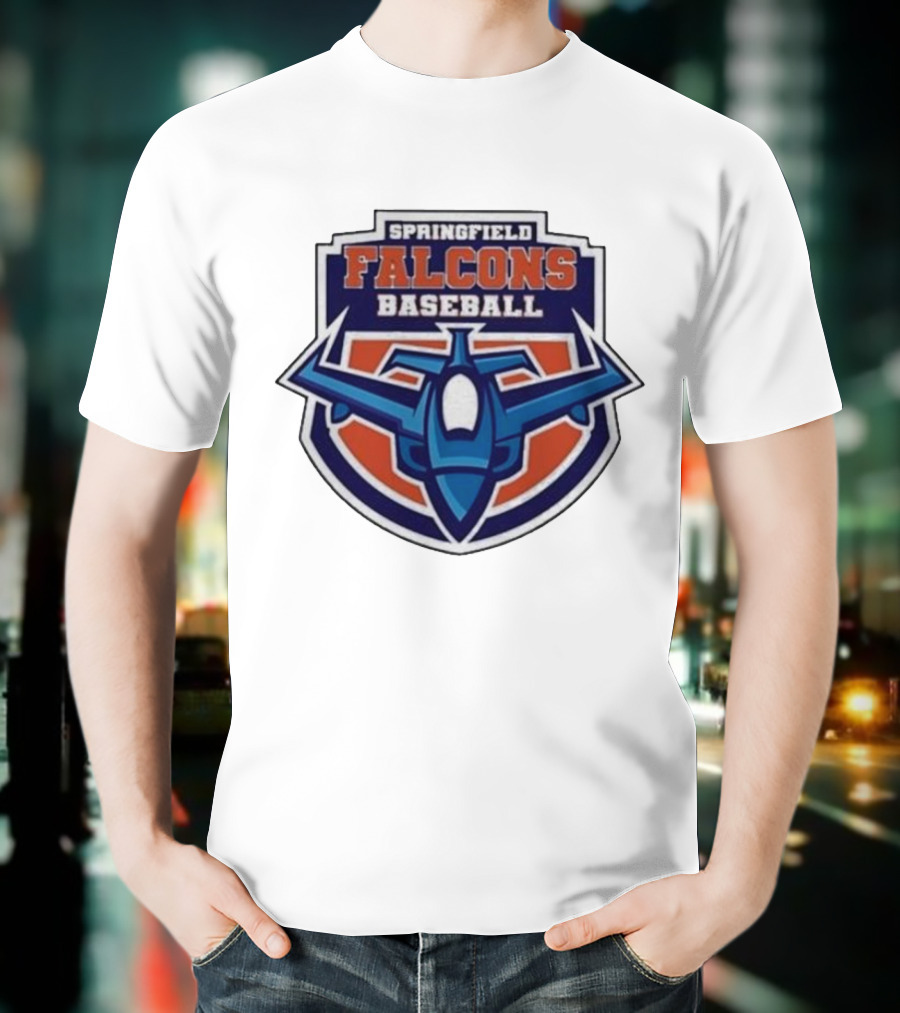 Springfield Falcons Baseball With Blue Jet Emblem T-Shirt
