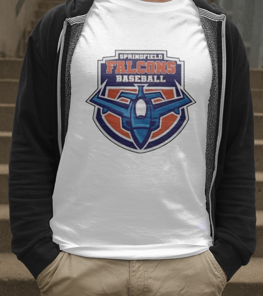 Springfield Falcons Baseball With Blue Jet Emblem T-Shirt