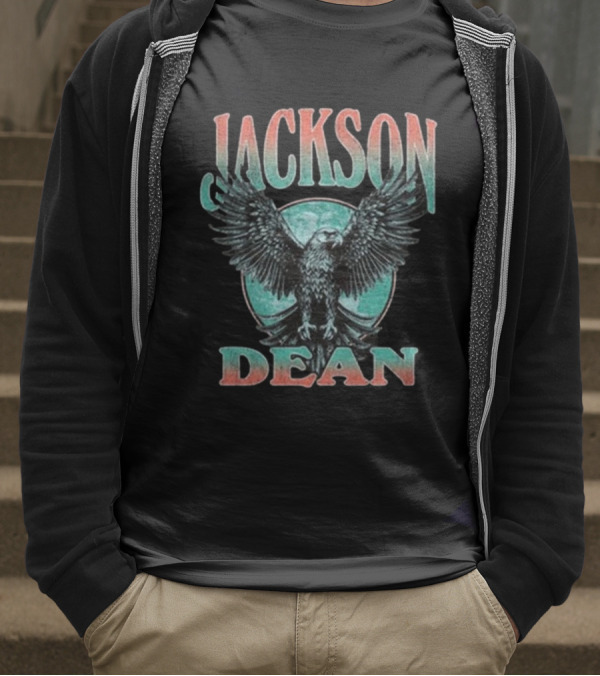 Jackson Dean Eagle Retro Style Graphic T-Shirt
