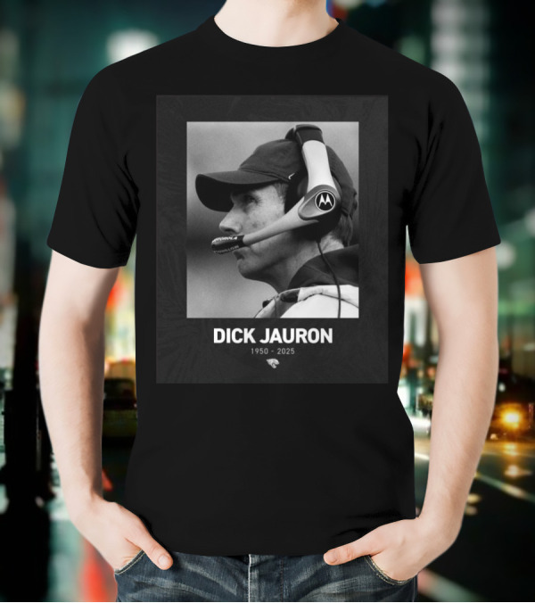 Dick Jauron 1950-2025 Memorial Jacksonville Jaguars Tribute T-Shirt