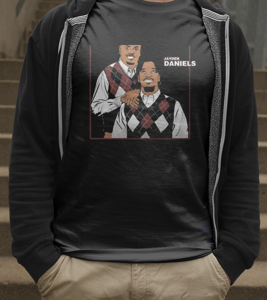 Jayden Daniels Terry Mclaurin Argyle Sweater Parody T-Shirt
