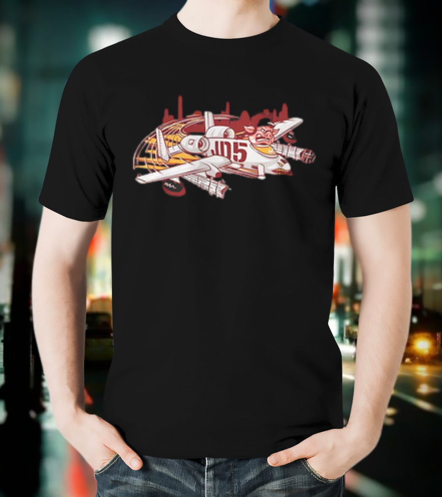 Jayden Daniels Washington Commanders JD5 Cartoon Pig Plane T-Shirt