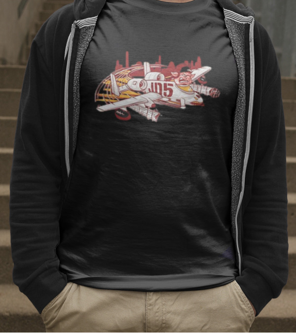 Jayden Daniels Washington Commanders JD5 Cartoon Pig Plane T-Shirt