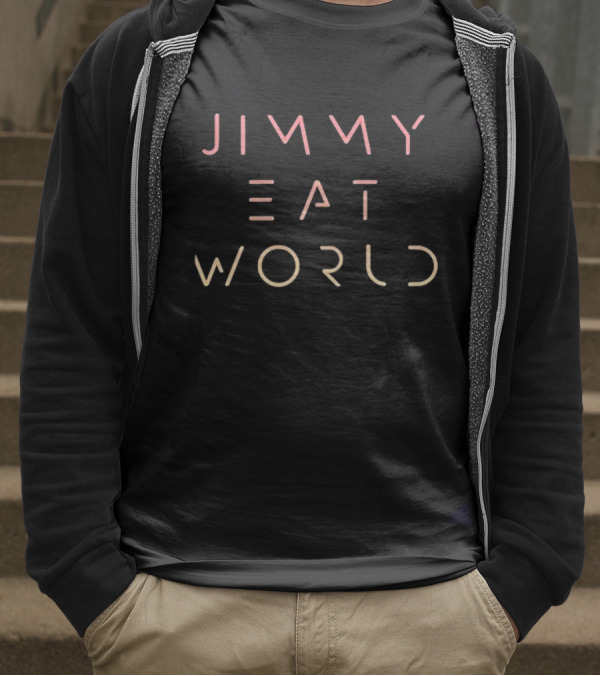 Jimmy Eat World Futuristic Neon Pink Orange Text T-Shirt