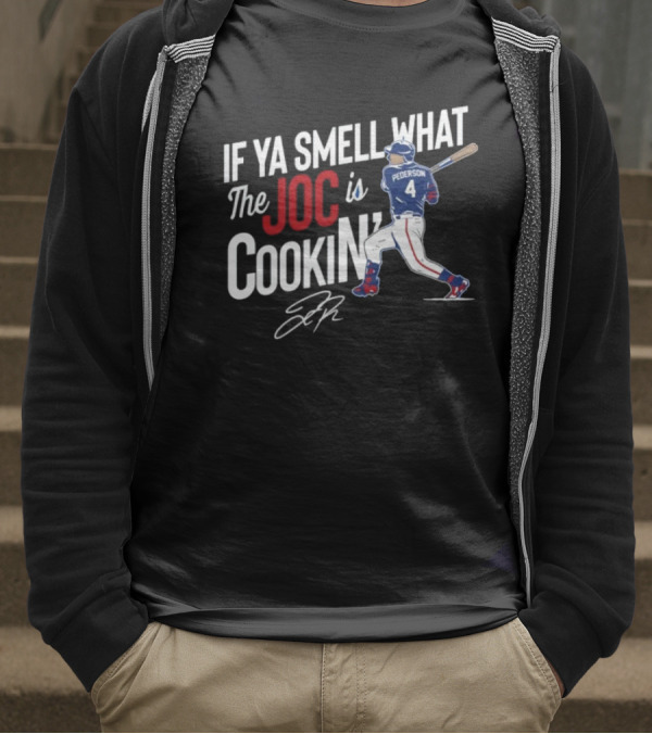 Joc Pederson If Ya Smell What The Joc Is Cookin Baseball Batting Stance T-Shirt