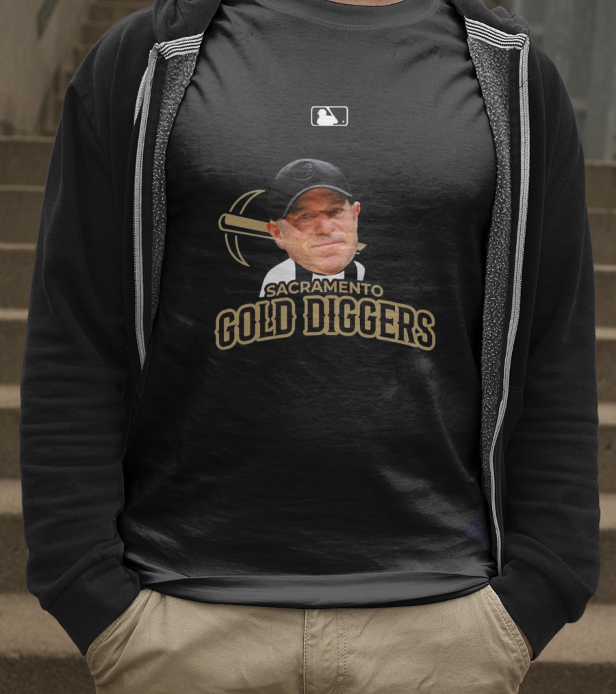 Sacramento Gold Diggers John Fisher MiLB Primary Alternate Baseball T-Shirt