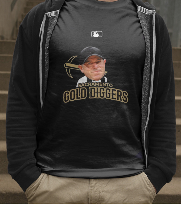 Sacramento Gold Diggers John Fisher MiLB Primary Alternate Baseball T-Shirt