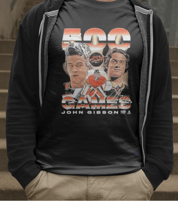 OC's Finest John Gibson 500 Games Anaheim Vintage T-Shirt