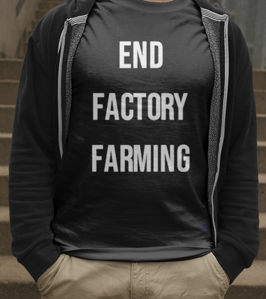 John Oberg End Factory Farming Vintage Activist Campaign T-Shirt