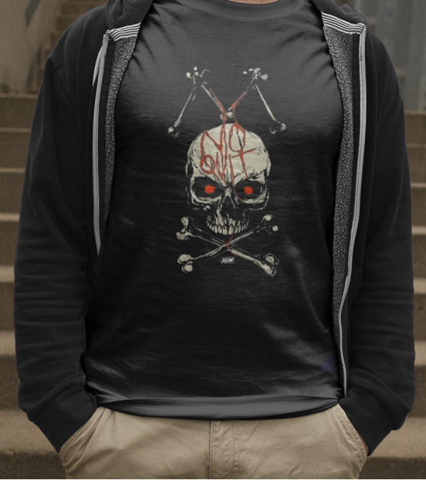 Jon Moxley No Quit Skull And Crossbones Red Eyes T-Shirt