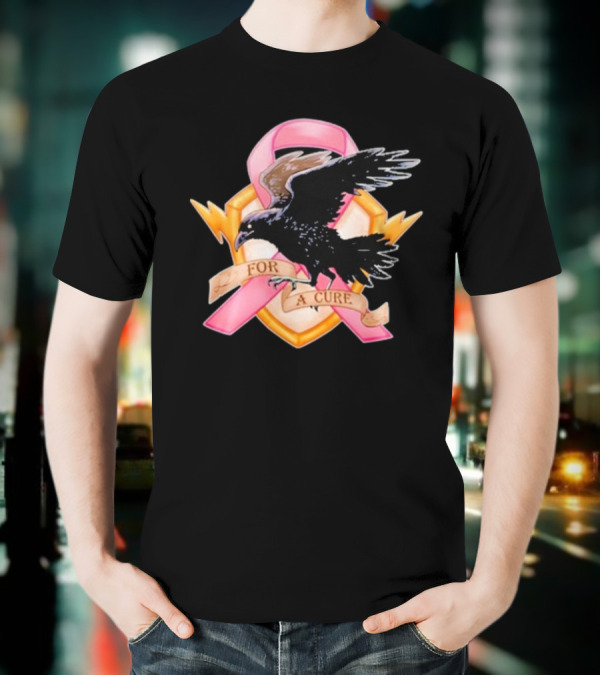 Jordan Crowe Breast Cancer Awareness Pink Ribbon Crow T-Shirt