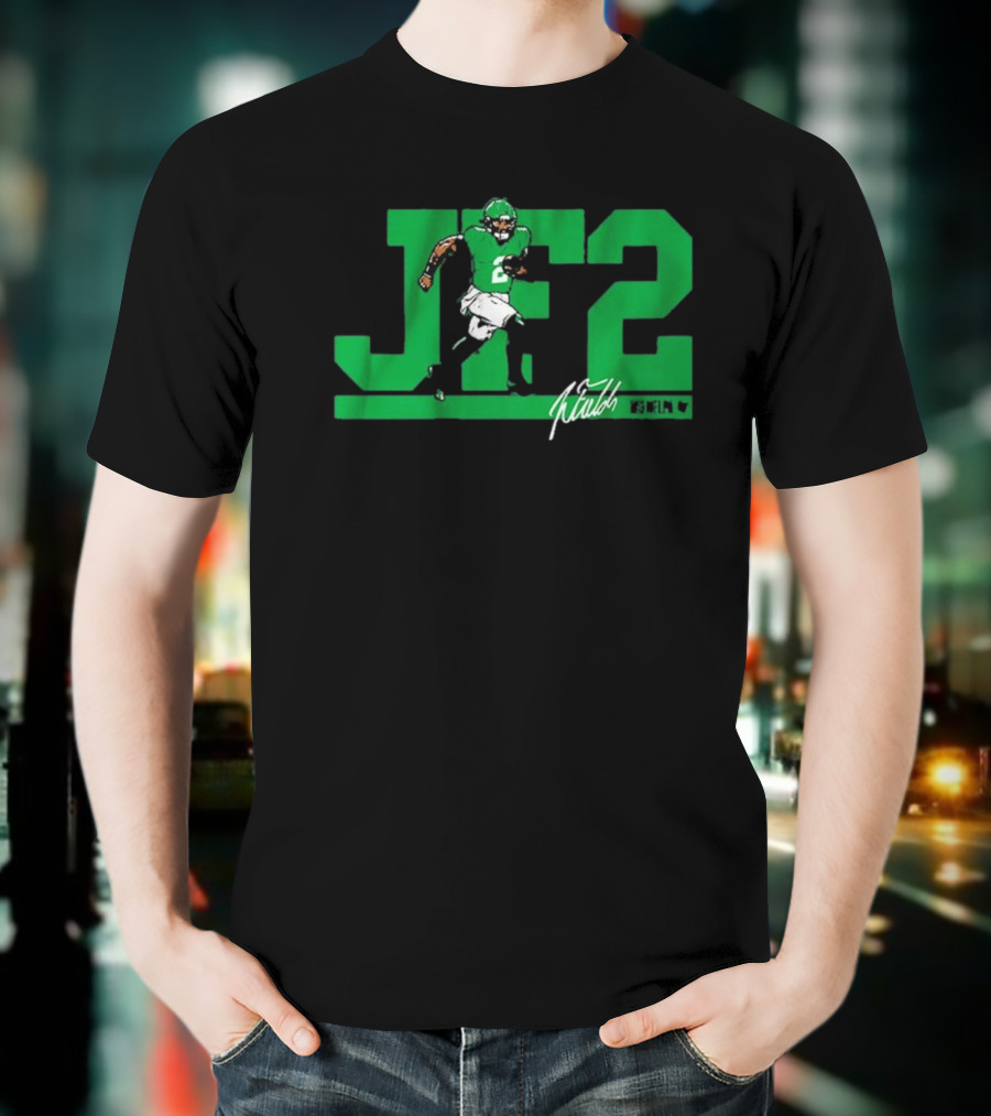JF2 Justin Fields Green Running Back Number 2 Signature T-Shirt