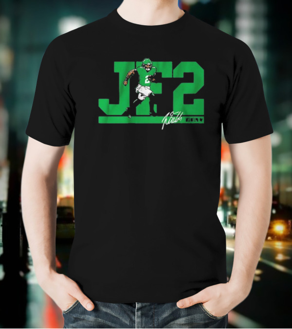 JF2 Justin Fields Green Running Back Number 2 Signature T-Shirt