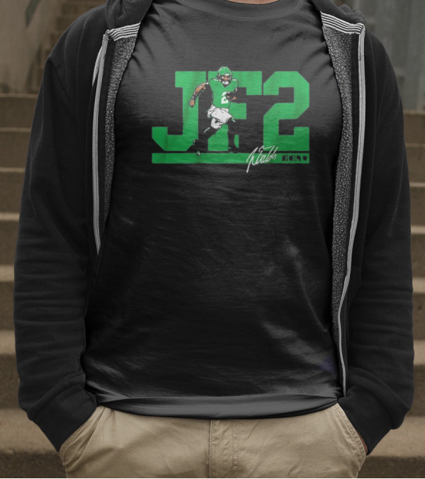 JF2 Justin Fields Green Running Back Number 2 Signature T-Shirt