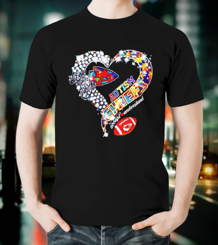 Kansas City Chiefs Autism Heart Accept Understand Love T-Shirt