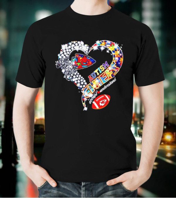 Kansas City Chiefs Autism Heart Accept Understand Love T-Shirt