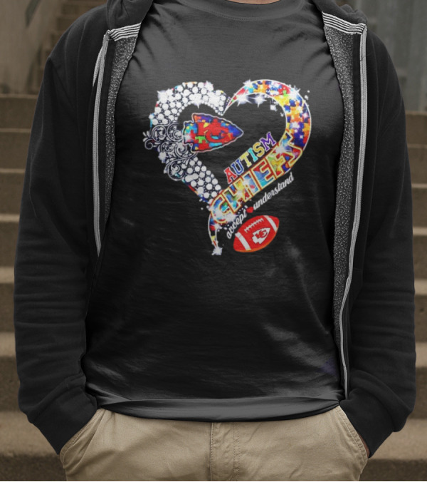 Kansas City Chiefs Autism Heart Accept Understand Love T-Shirt