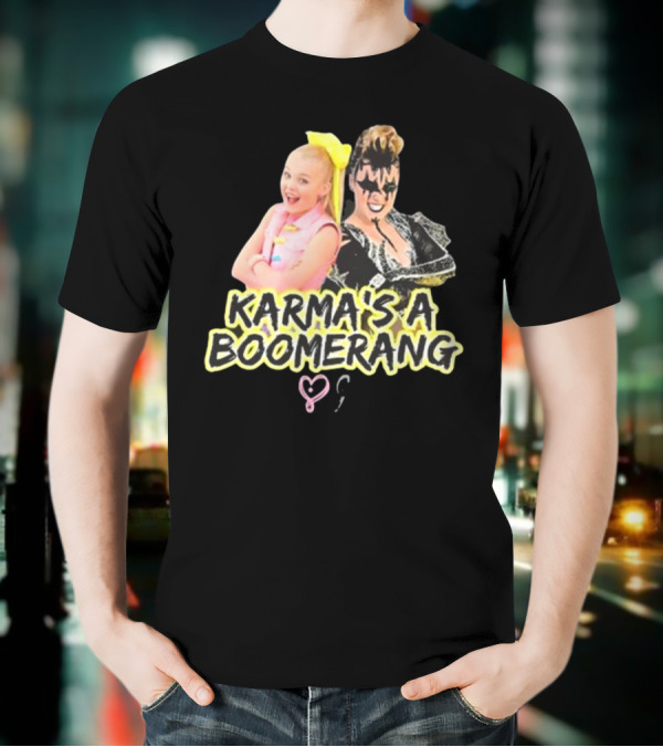 Karma's A Boomerang Pop Star And Rock Icon Style Contrast T-Shirt