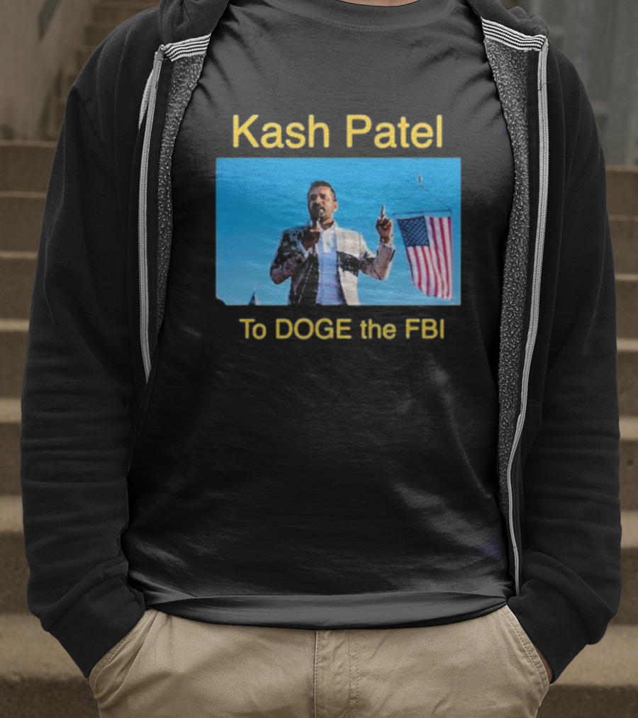 Kash Patel To DOGE The FBI American Flag Speech Scene T-Shirt