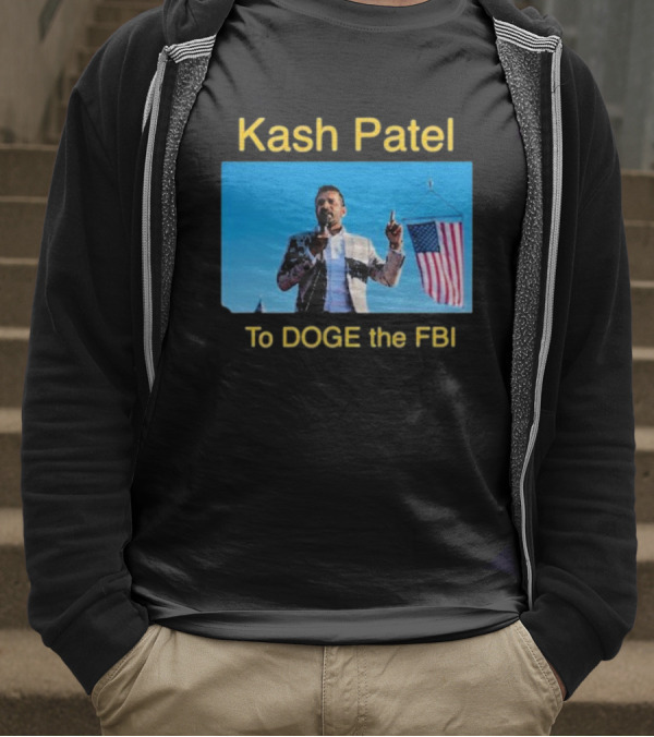 Kash Patel To DOGE The FBI American Flag Speech Scene T-Shirt