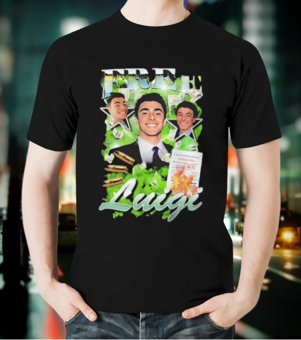 Free Luigi Keiajah Concert Green Money Stars T-Shirt