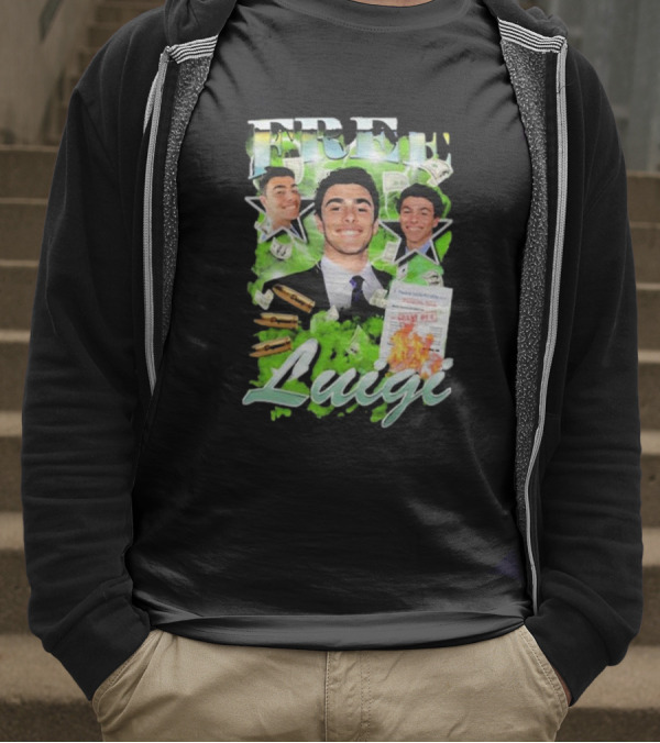 Free Luigi Keiajah Concert Green Money Stars T-Shirt