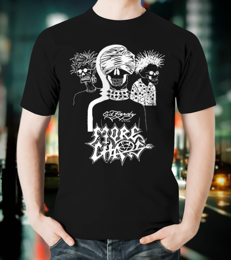Ken Carson Ed Hardy More Chaos Friends Skulls Retro Punk Style T-Shirt