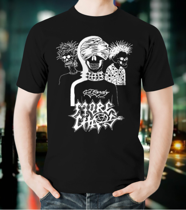 Ken Carson Ed Hardy More Chaos Friends Skulls Retro Punk Style T-Shirt