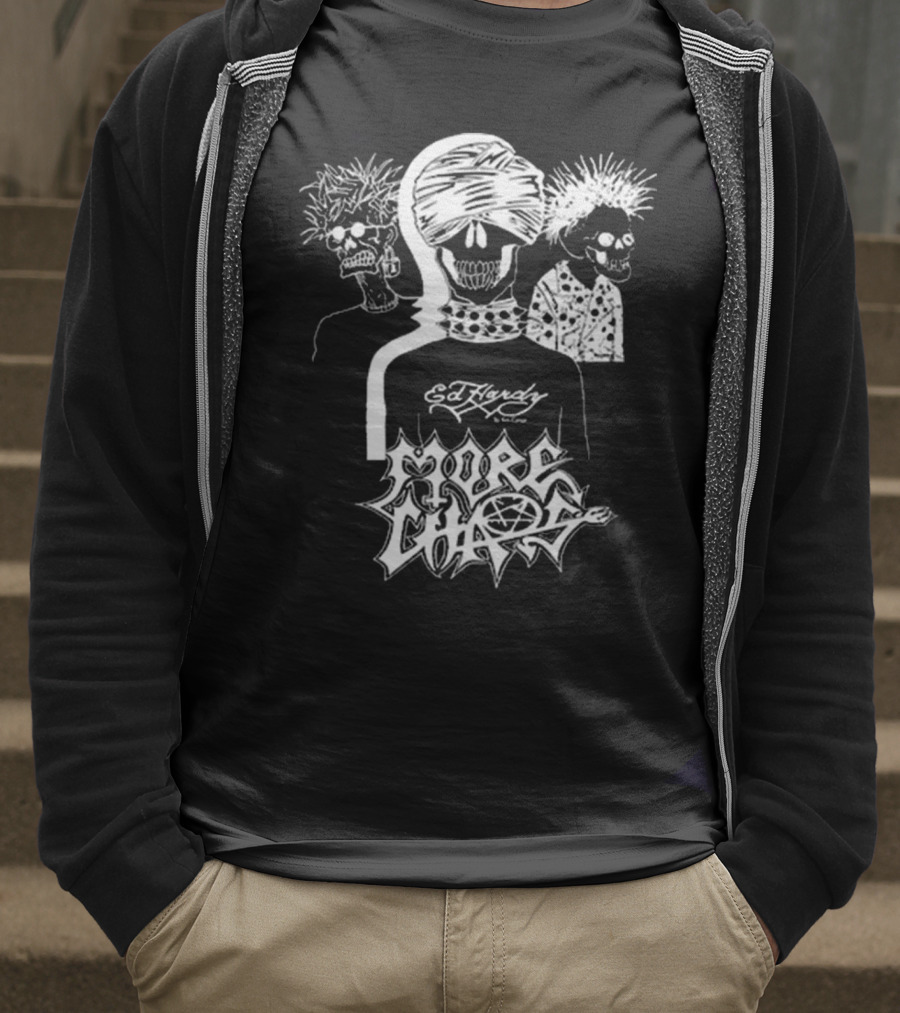 Ken Carson Ed Hardy More Chaos Friends Skulls Retro Punk Style T-Shirt