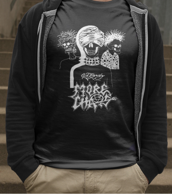 Ken Carson Ed Hardy More Chaos Friends Skulls Retro Punk Style T-Shirt