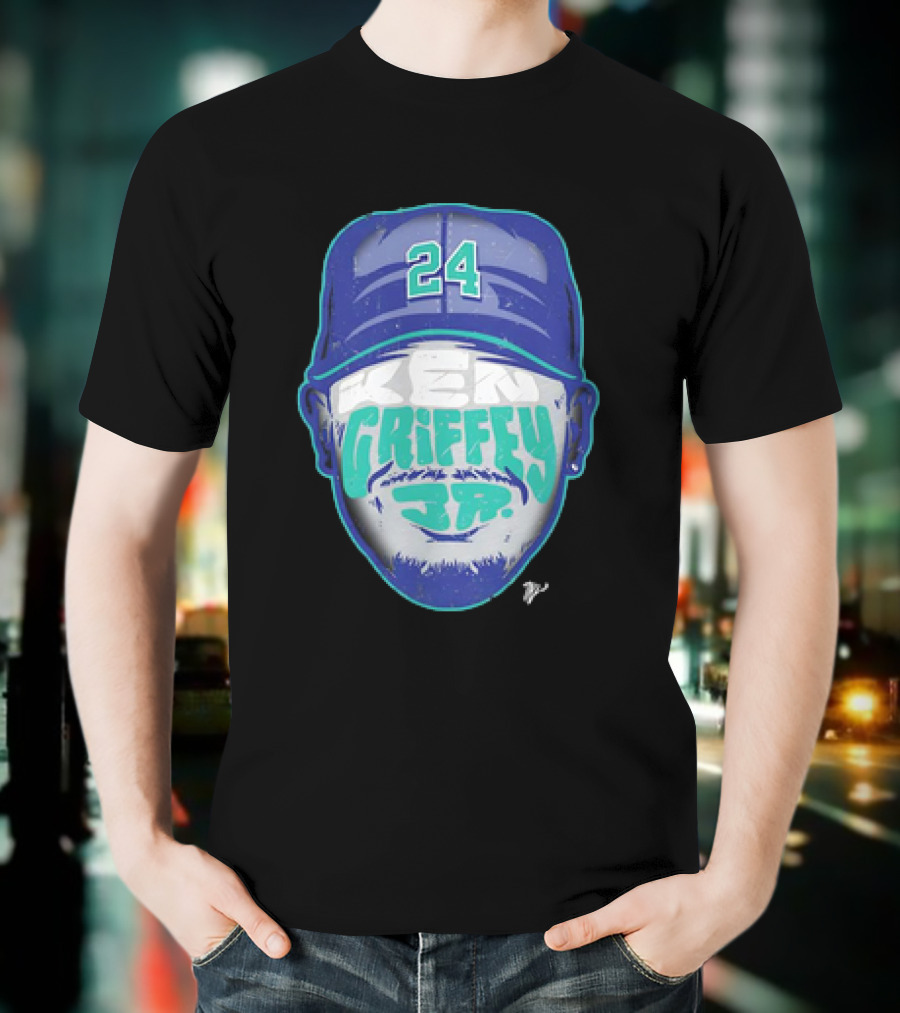 Ken Griffey Jr. 24 Seattle Mariners Vintage Silhouette T-Shirt
