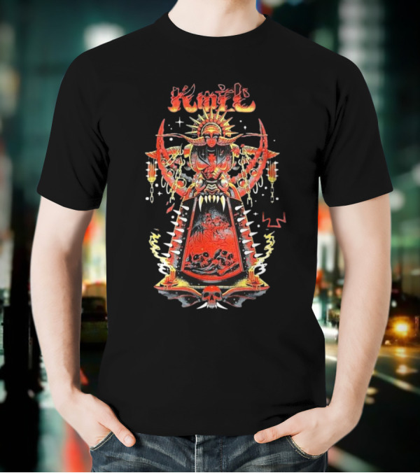 Koil Kenyataan Dalam Dunia Fantasi Gothic Artwork With Skulls And Reaper Imagery T-Shirt