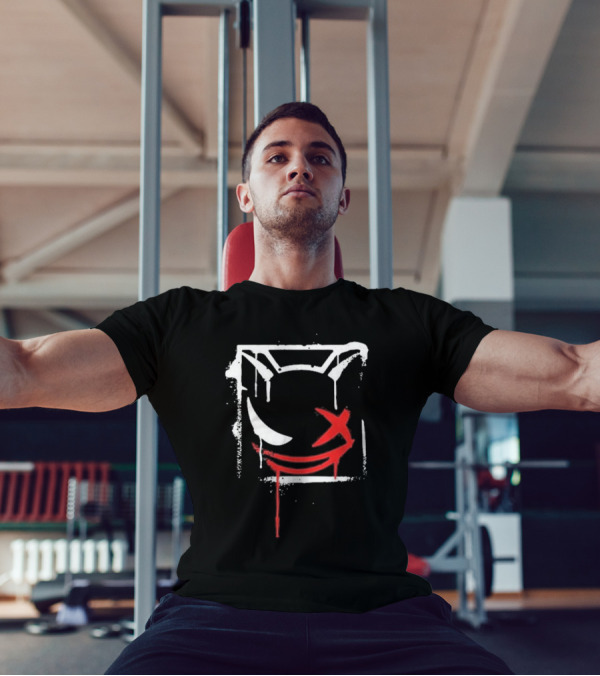 Kreekcraft Graffiti Smiling Face With Dripping Red X T-Shirt
