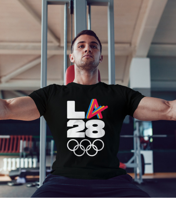 LA 2028 Olympics Multicolor Logo With Rings T-Shirt