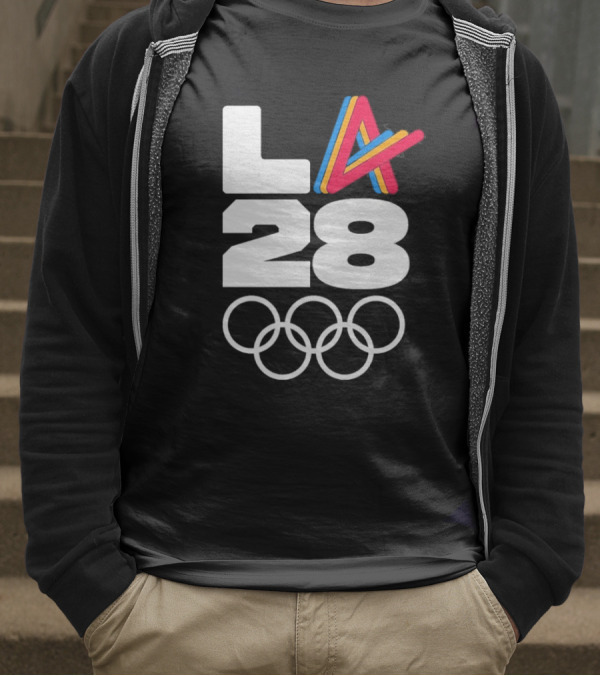 LA 2028 Olympics Multicolor Logo With Rings T-Shirt