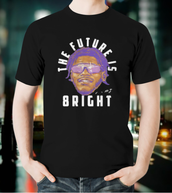 Lamar Jackson Baltimore Ravens NFL Football The Future Is Bright Vintage Sunglasses Signature T-Shirt