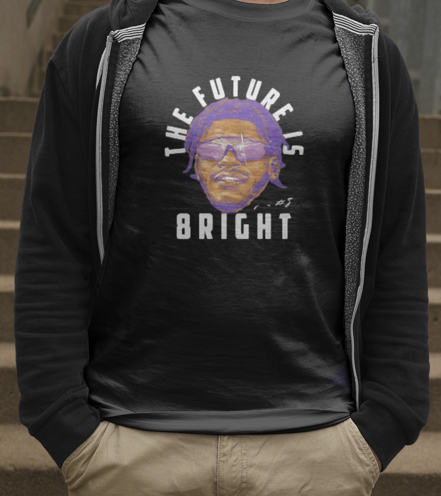 Lamar Jackson Baltimore Ravens NFL Football The Future Is Bright Vintage Sunglasses Signature T-Shirt