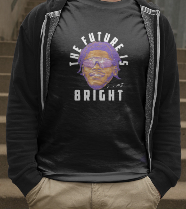 Lamar Jackson Baltimore Ravens NFL Football The Future Is Bright Vintage Sunglasses Signature T-Shirt