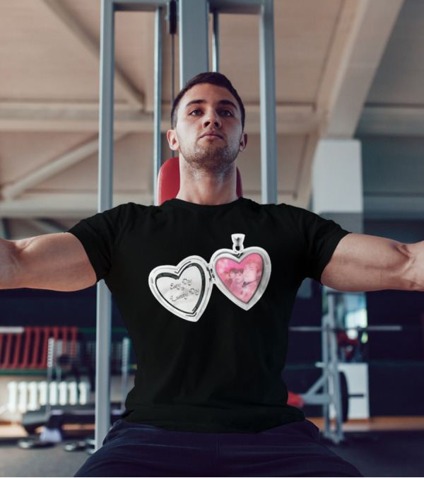 Every Day Laundry Day Heart Locket Pink Photo Charm T-Shirt