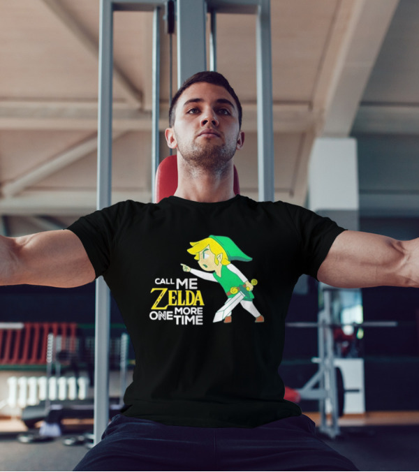 Call Me Zelda One More Time With Green-Capped Blonde Sword Character T-Shirt