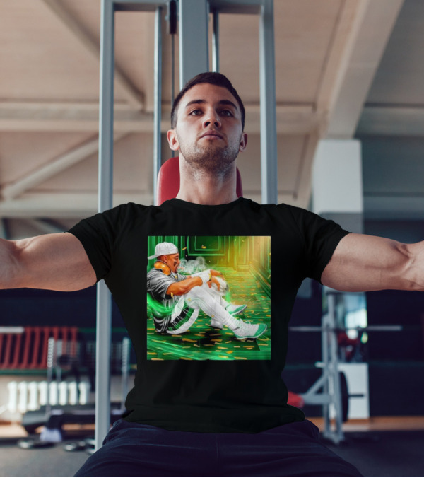 Legendary Jalen Hurts Smoking Cigar MVP Champs Celebration Green Aura T-Shirt