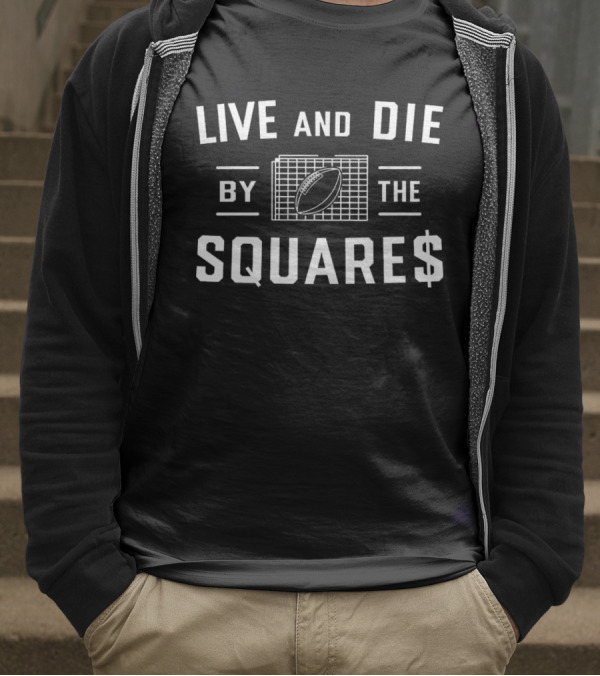 Live And Die By The Football Square$ Gridiron Passion T-Shirt