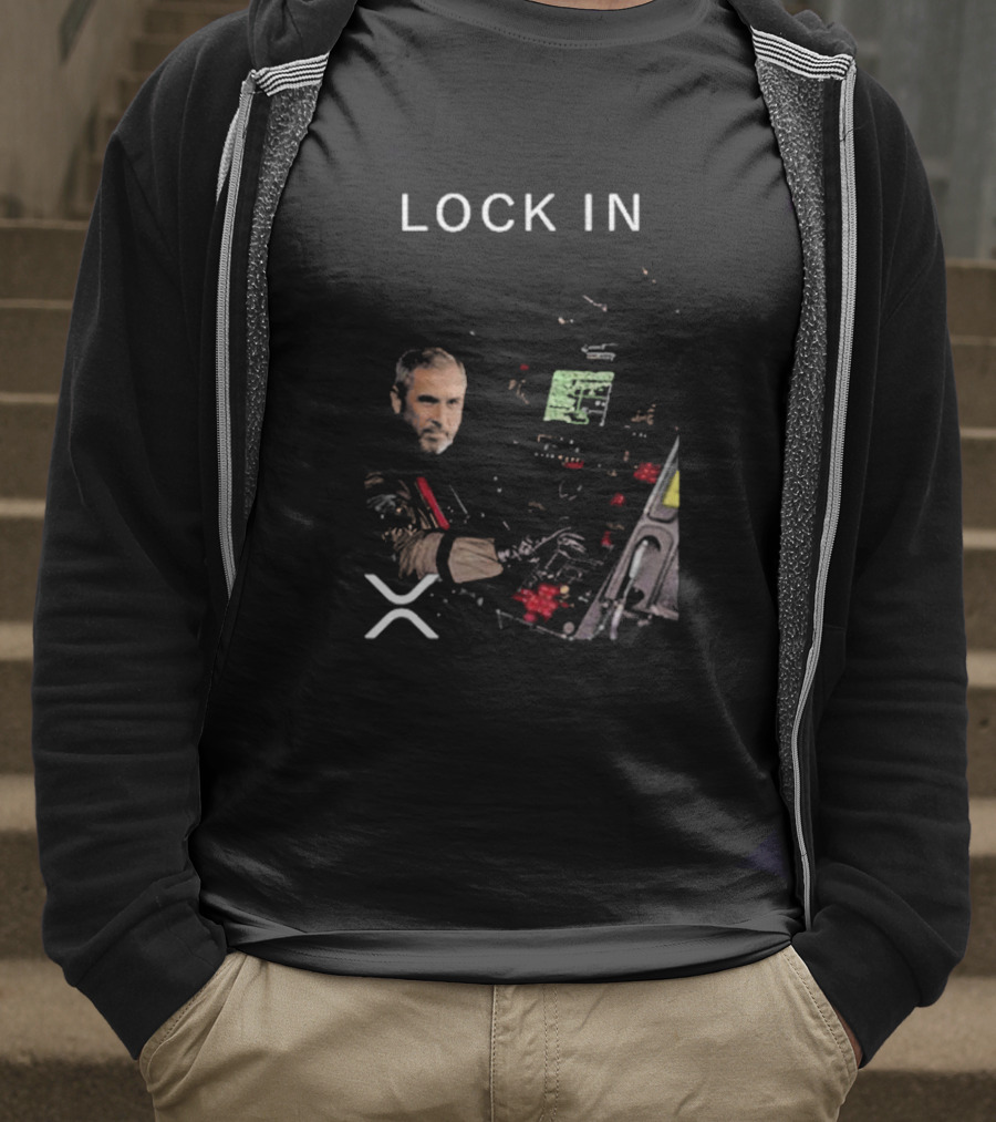 Lock In Brad Garlinghouse XRP Crypto Control Panel T-Shirt