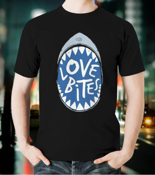 Love Bites Shark Mouth Teeth Graphic T-Shirt