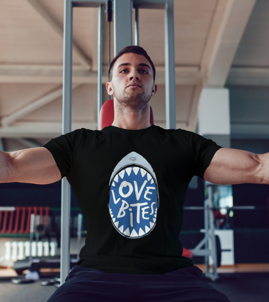 Love Bites Shark Mouth Teeth Graphic T-Shirt