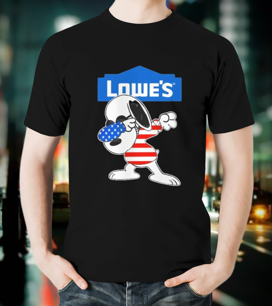 Lowe's Snoopy Dabbing American Flag Outfit T-Shirt