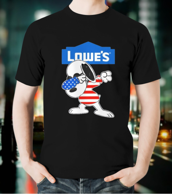 Lowe's Snoopy Dabbing American Flag Outfit T-Shirt